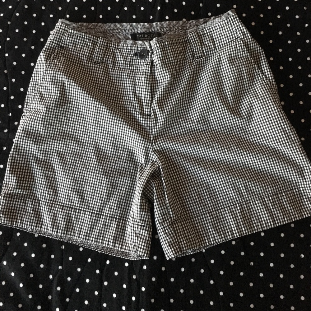 Talbots size 4P, black & white checkered shorts